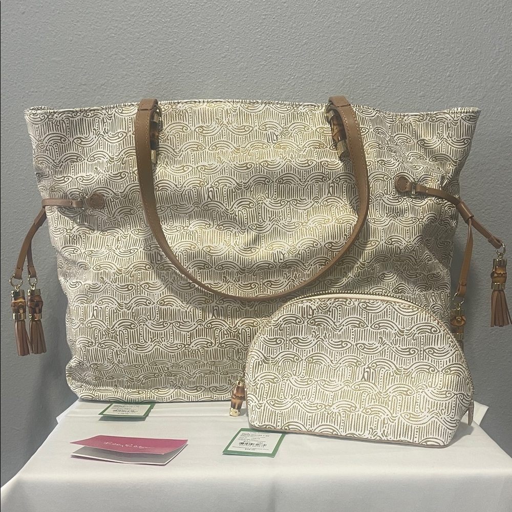 Lilly Pulitzer Milner Tote Bag Gold